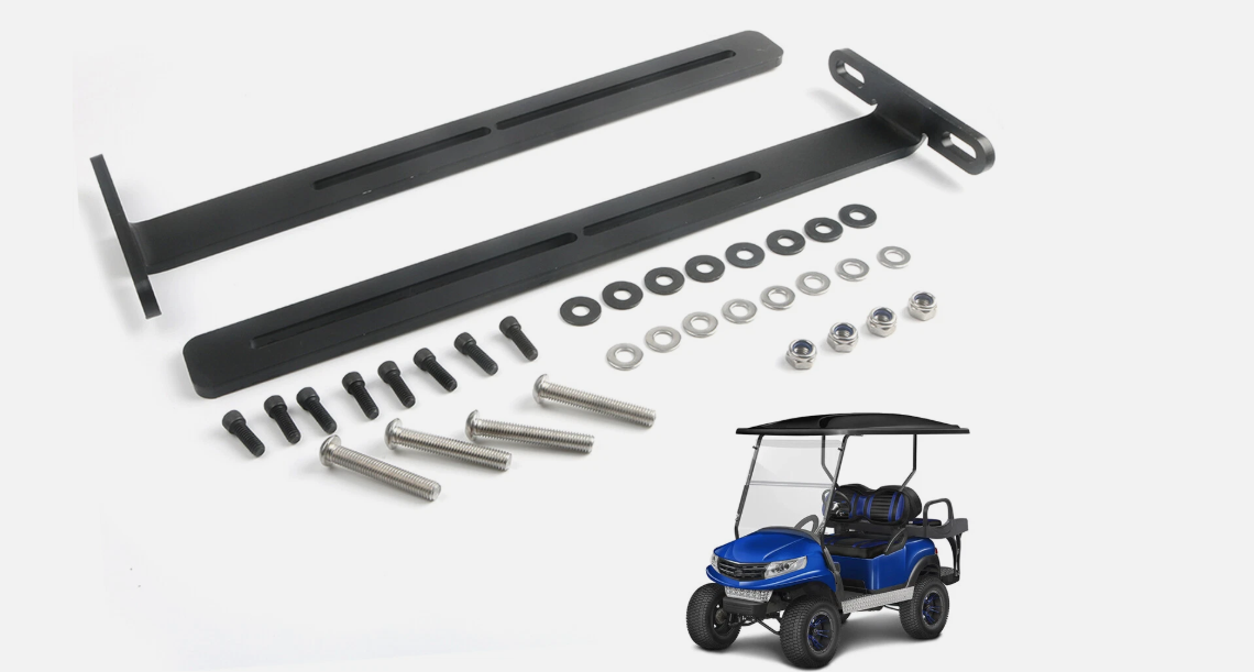 JSPP Golf Cart Speaker Mount T-Bracket Compatible with SE18, SE26, SEB26, SEDS32 Soundbars, Steel, Black, Roof Mount - Image 4